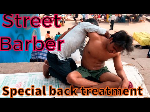 OUTDOOR RELAXING MASSAGE THERAPY BY INDIAN STREET BARBER MANOJ At HOLI CITY VARANASI |ASMRYOGi Ep-25