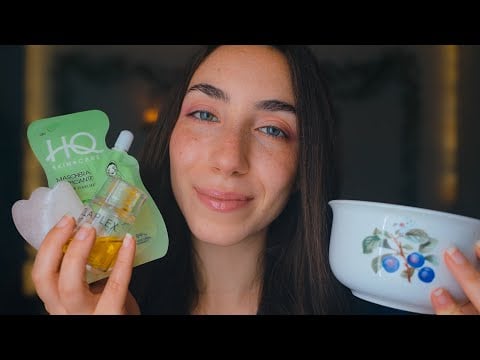 ASMR Cozy Personal Attention, Sleepover  💕 (skincare, face & head massage, tea, layered sounds)