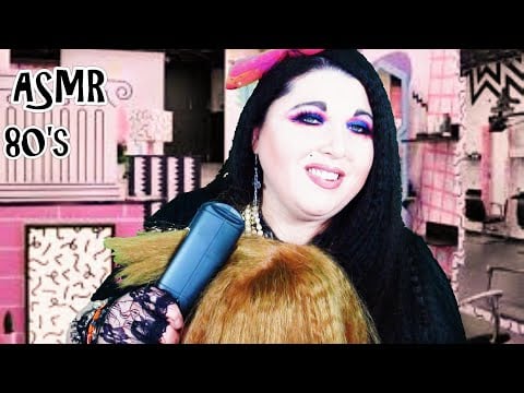 ASMR 80s Hair Salon Roleplay (Hair Styling, Hair Crimping, Gum Chewing, Hair Brushing, Gloves)