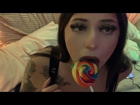 Licking lollipop with no hands ASMR 👀