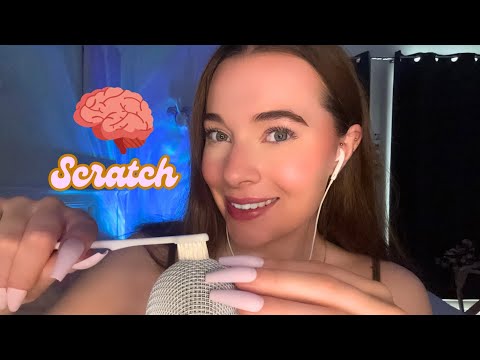 ASMR Brain Melting Mic Scratching 💆‍♀️ (Toothbrush, Spoolie & Bare Mic for Deep Tingles & Sleep)