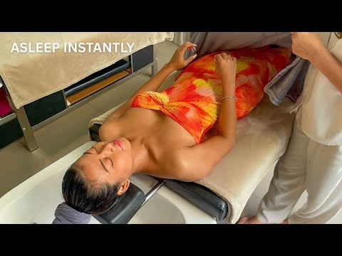 ASMR: Relaxing Hot Oil Head Massage with Hair Pulling and Back & Shoulder Massage