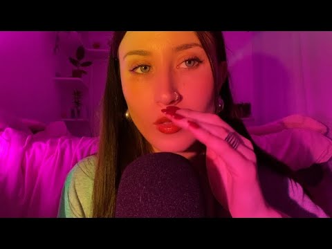 ASMR clicky inaudible whispering with tingly acrylic nail tapping