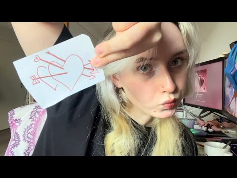 lofi asmr! [subtitled] cutting tattoo designs! roleplay you help me!