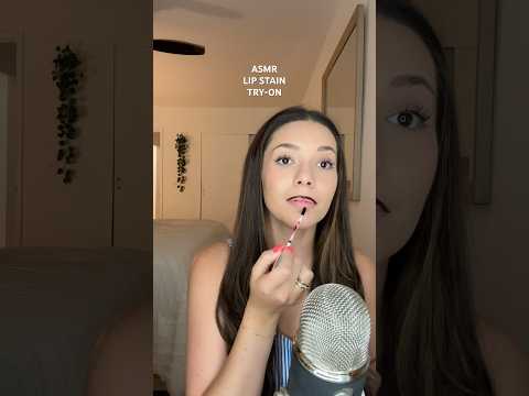 ASMR LIP STAIN TRY-ON #asmr #whispering #lipstain #asmrvideos