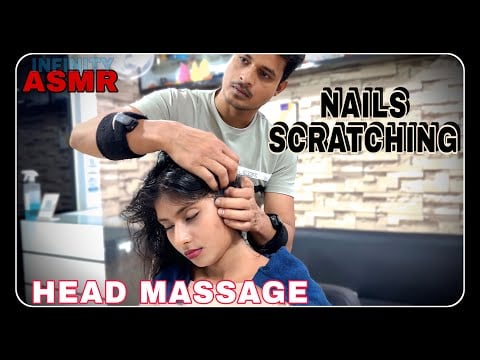 ASMR HEAVY OIL NAILS SCRATCHING HEAD MASSAGE || Insomnia Relief Treatment || Barber Rizwan #asmr