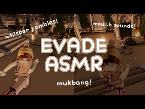 ASMR roblox evade 🍜 rambling in evade + noodles mukbang (whisper rambles gameplay, wet mouth sounds)