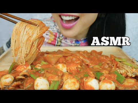 ASMR SEAFOOD GLASS NOODLES + ENOKI MUSHROOMS (EATING SOUNDS) NO TALKING | SAS-ASMR