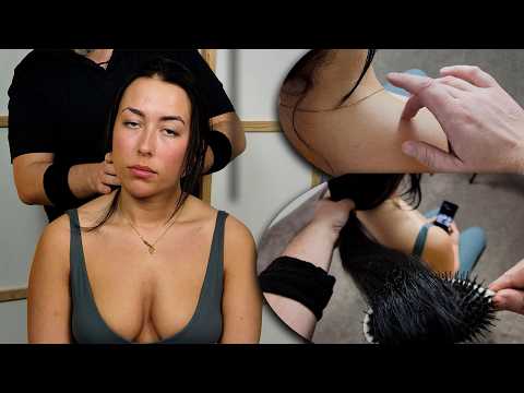 ASMR Seated Light Touch Tracing & Hair Play For A Deeper Sleep [No Talking][No Music]