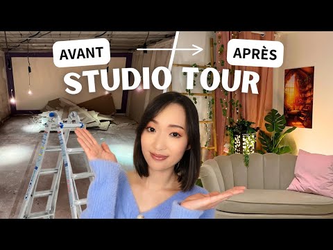 ROOM TOUR - Mon studio insonorisé (avant-après rénovations, prix, set-up, décor, éclairage...)