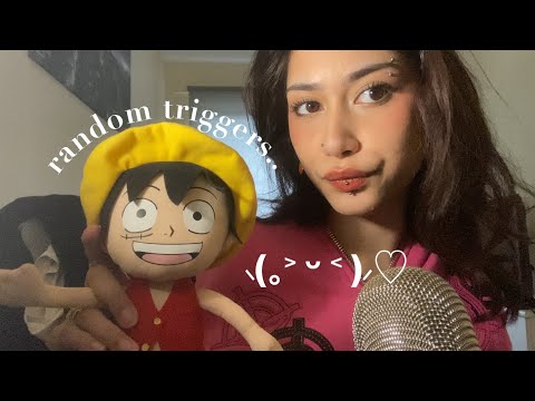 ASMR | RANDOM TRIGGER ASSORTMENT / upclose whispers, mouth sounds & more