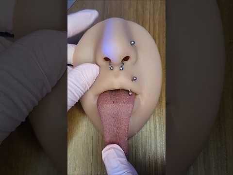 Parte 2 | colocando seu piercing na 👅 e👃 #asmr #relax #piercing