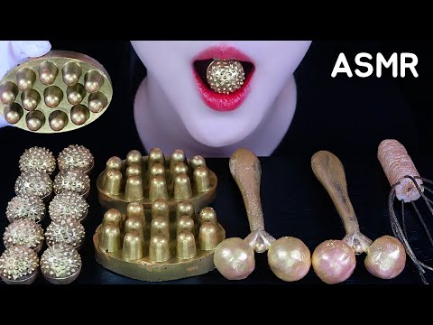 EDIBLE MASSAGE TOOLS ASMR EDIBLE MASSAGER, EDIBLE SOAP, GOLD FOOD MUKBANG ASMR NO TALKING