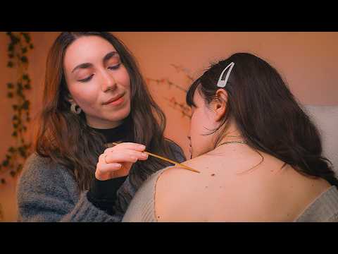 ASMR Real Person Back & Scalp Care 💆🏻‍♀️ Tracing, Oil Massage, Hair Play | Deep Sleep