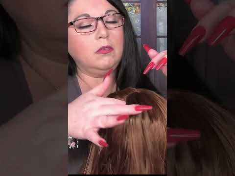 ASMR Hair Pulling & Scalp Scratching with Long Nails (No Talking) #asmr #shorts