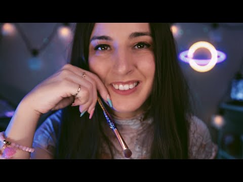 ASMR Brushing makeup on your face