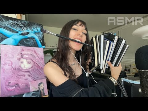 ASMR ☆ ART TOUR (whispers, page turning, sketchbook,..)