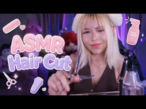 ASMR Personal Attention❤️Haircut & Face Routine Roleplay💜