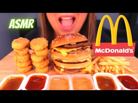 ASMR MCDONALDS QUADRUPLE BIG MAC + NUGGETS MUKBANG 먹방 (COLLAB @eatandchillwithsteph3324) NO TALKING