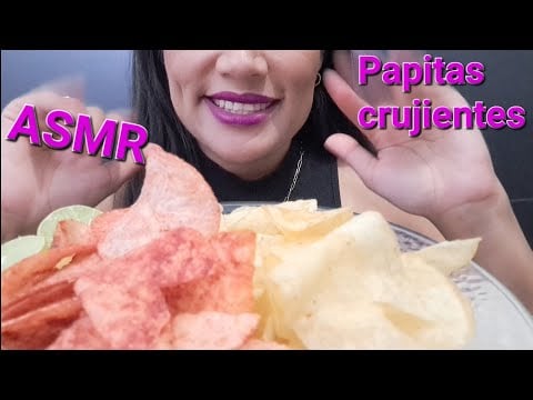 ASMR| Comiendo papitas crujientes con salsa picante 🌶| crunchy chips| #asmr #asmrsounds