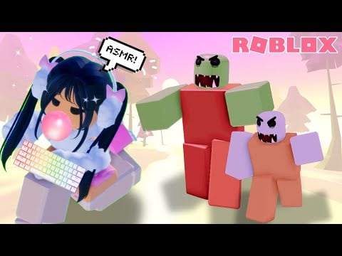 ROBLOX ASMR 🌟 Zombie Attack GUM chewing + KEYBOARD sounds 🍓