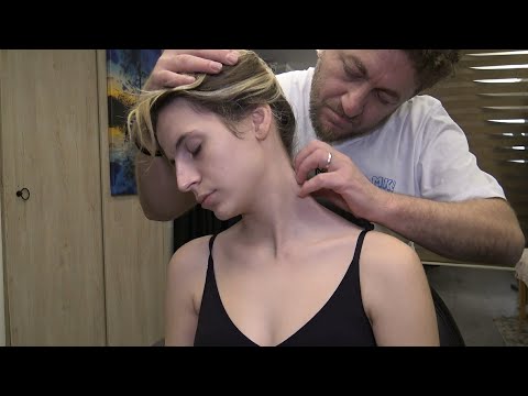 PERFECT ASMR FEMALE CHEST & FOOT MASSAGE + SKIN CARE + CRACKS + head,armpit,belly,ear & body massage