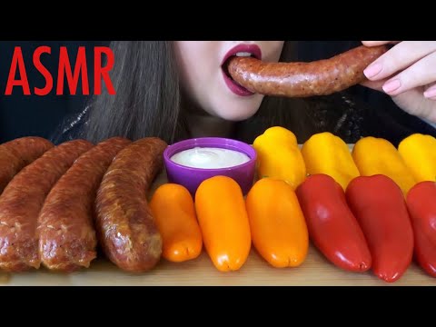 ASMR Italian Sausage & Peppers with Ranch - CRUNCHY & Juicy Eating Sounds