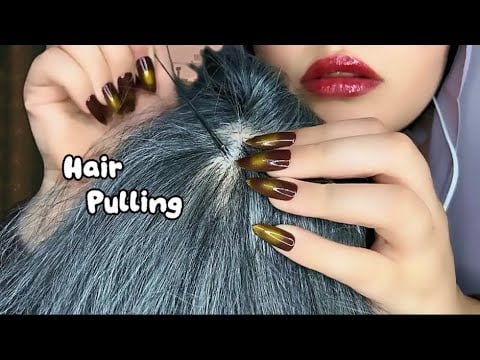 ASMR Hair Play 💆🏻‍♀️ Hair Pulling, Scalp Massage, Scalp Scratching with Long Nails for Headache 