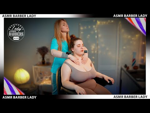 ASMR Neck and Shoulders Massage by Barber Lady Lida to Caroline