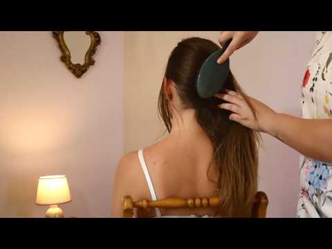 asmr hair brushing (real person) - soft spoken hair brushing tingles