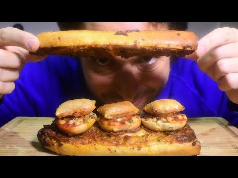 ASMR TRIPLE PIZZA SANDWICH ( Eating Sounds ) FUNNY MUKBANG | Nomnomsammieboy