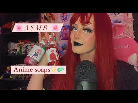 ASMR// showing you guys anime soaps 🧼 ✨ Moon Love Bath💖(tapping&whispering)