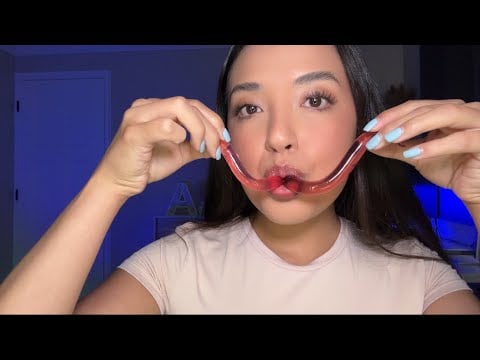 ASMR| Eating jelly strips! 🍓🍍🍇