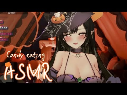[3DIO/ASMR] 🎃 Halloween Candy Eating Mouth sound 할로윈 마녀의 캔디 냠냠 . . . ✨🖤