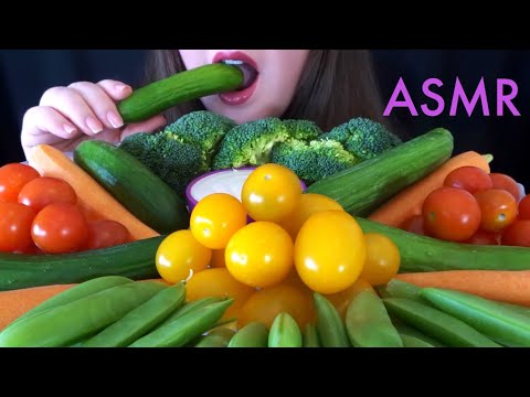HEALTHY EATING ASMR Raw Veggie Platter - EXTREMELY Satisfying Crunchy Sounds!