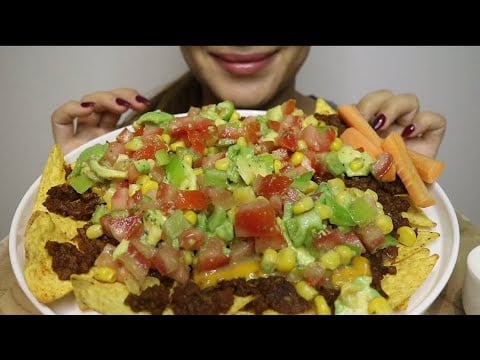 ASMR TACOS NACHOS / MEAT / CHEDDAR / VEGGIES / CRUNCHY / no talking / CREMA ASMR #asmr #mukbang