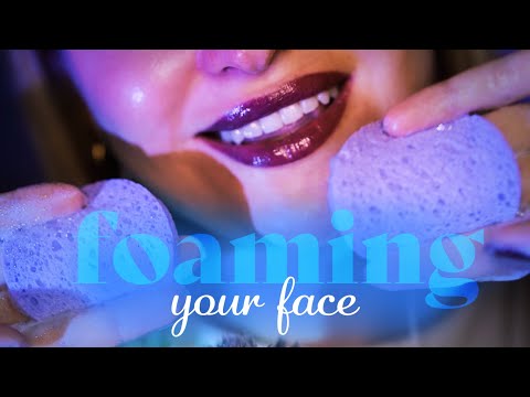 ASMR ~ Sleepy Foam Face Massage ~ Softly Spoken, Personal Attention, Closeup