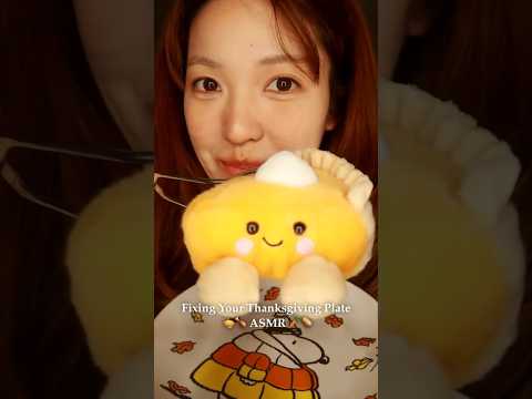 The cutest Thanksgiving plate 🍗🥧🥕 #asmr #asmrsounds #asmrfood