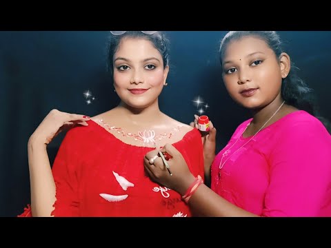 ASMR | Sister Doing My Body Painting |🎨✨