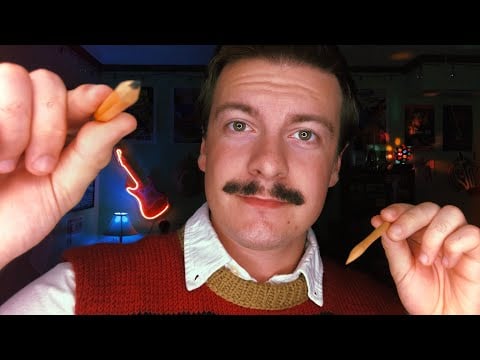 [ASMR] Tracing Your Facial Features with Sharp Tools | Lens Tapping, Poking Your Face | Visual ASMR