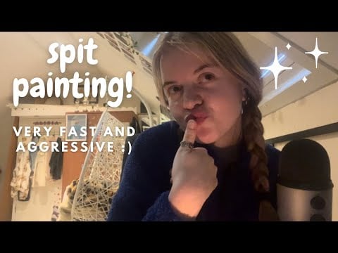 asmr | fast & aggressive spit painting!!