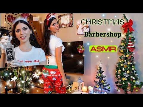 ASMR BARBER SHOP Hair Cut ROLEPLAY (Gum Chewing, Personal Attention, Latex Gloves) For Christmas