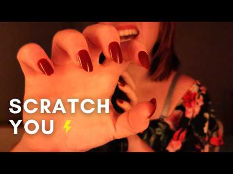 ASMR - SCRATCHING YOU to sleep(FAST INTENSE, Saying Scratch, Close Up tingly SOFT SPOKEN)visuals