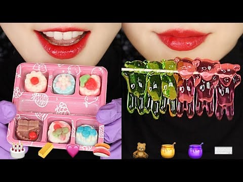 CUTE JELLY ASMR WAX CANDY ASMR HONEY JELLY ASMR EMOJI FOOD ASMR 🍯