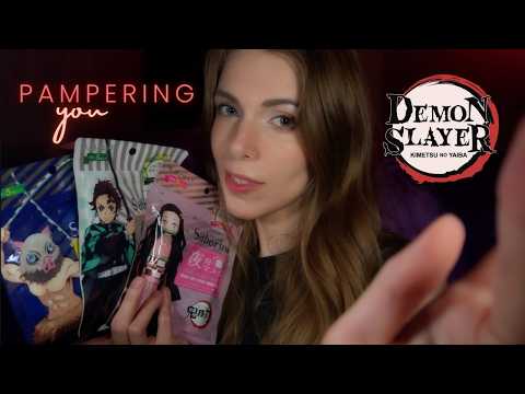 ASMR Personal Attention and Pampering You with Demon Slayer Skincare Products