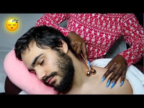 {ASMR} Hot Oil Massage 💆🏽 Neck Shoulders & Chest ~ INSTANT Sleep Therapy