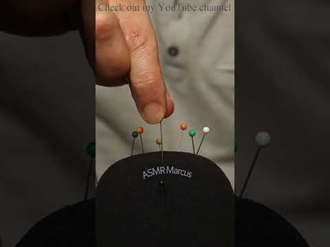 ASMR Pulling out pins from microphone sponge #short