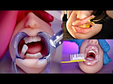 ASMR DENTISTA …. NA BOCA DE SILICONE 🫦 (extração,limpeza,clareamento)