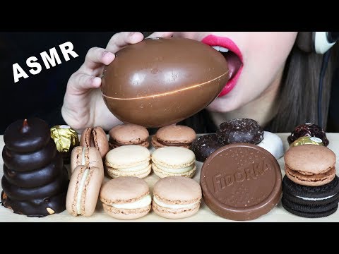 ASMR FRENCH MACARONS, FERRERO PRALINES & CHOCOLATE EGG (EATING SOUNDS) No Talking MUKBANG 먹방