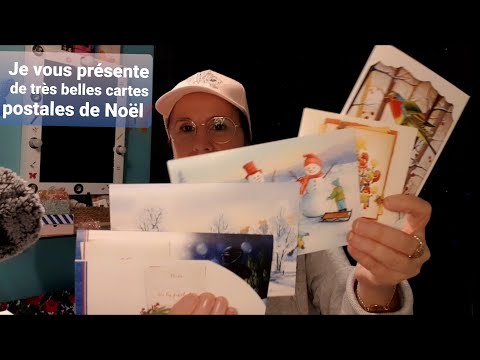 Asmr francais, je vous présente de belles cartes postales de Noël.
